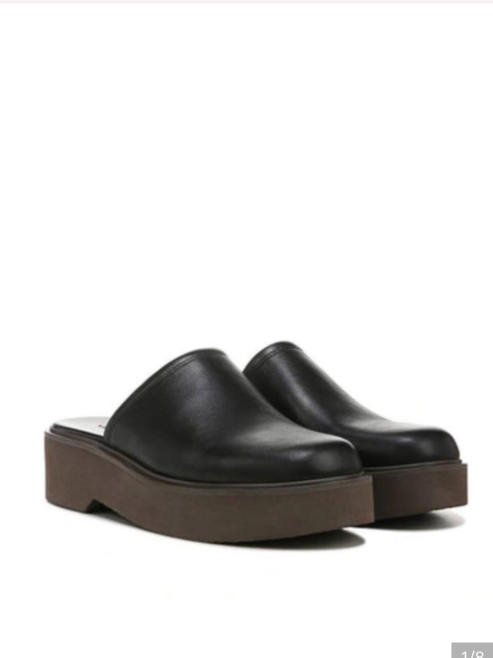 VINCE Anton Leather Platform Mules Black 7.5